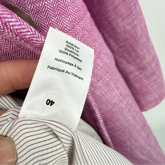 Talbots Plus Linen Herringbone Blazer Size 16W - Picture 8 of 11